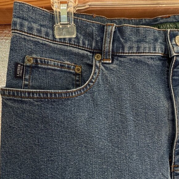 Lauren Jeans Co. Ralph Lauren Capri Jeans Womens Sz 8 Blue Denim Hi Rise Stretch - Picture 3 of 12